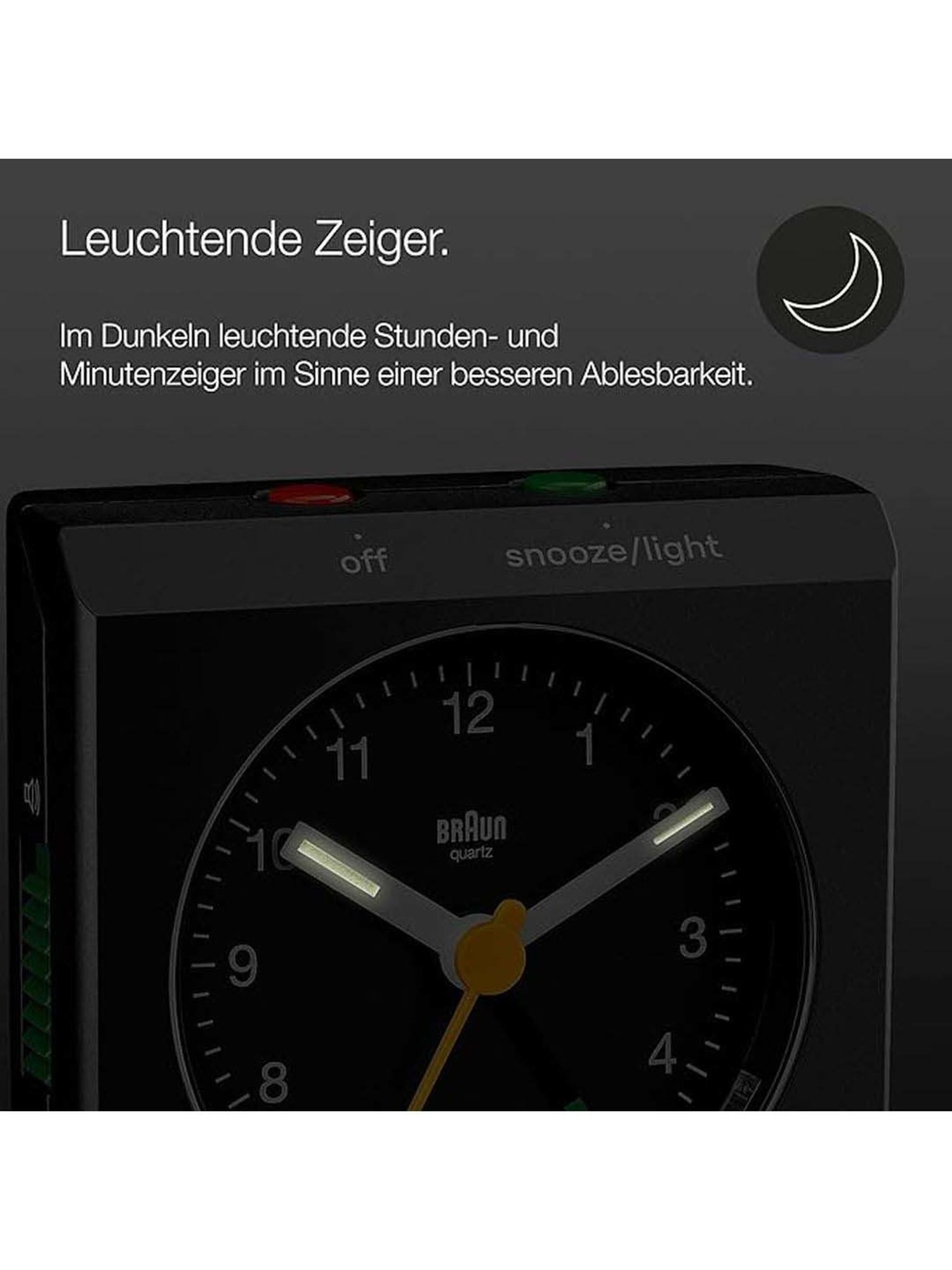 Braun Black Classic Analog Alarm Clock