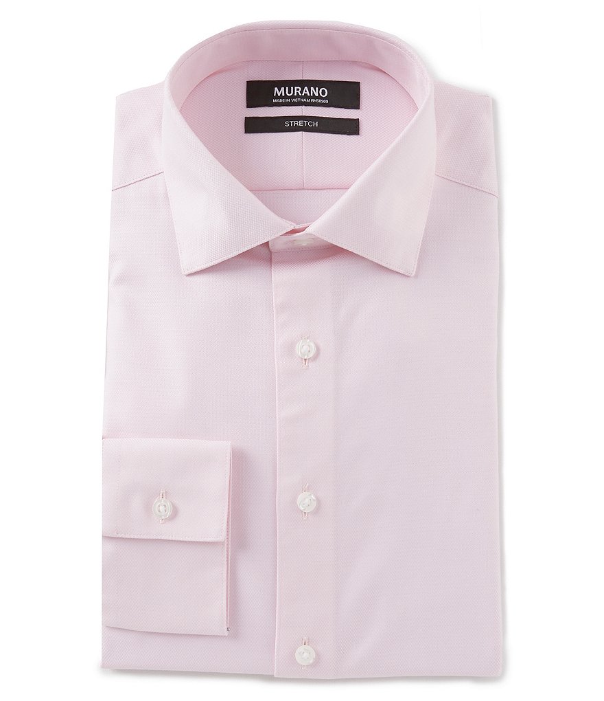 Psycho Bunny Non-Iron Modern Fit Spread Collar Solid Dress Shirt