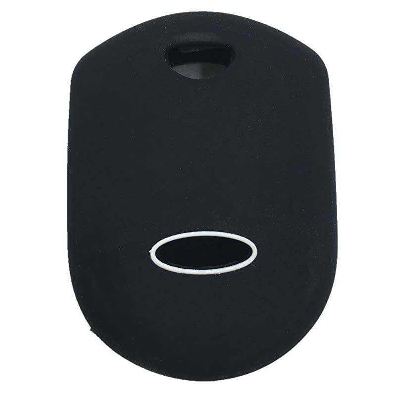 Black and Rose 4 Buttons Silicone Rubber Key Fob Case Key Covers Key Jacket Skin Protector fit for Ford