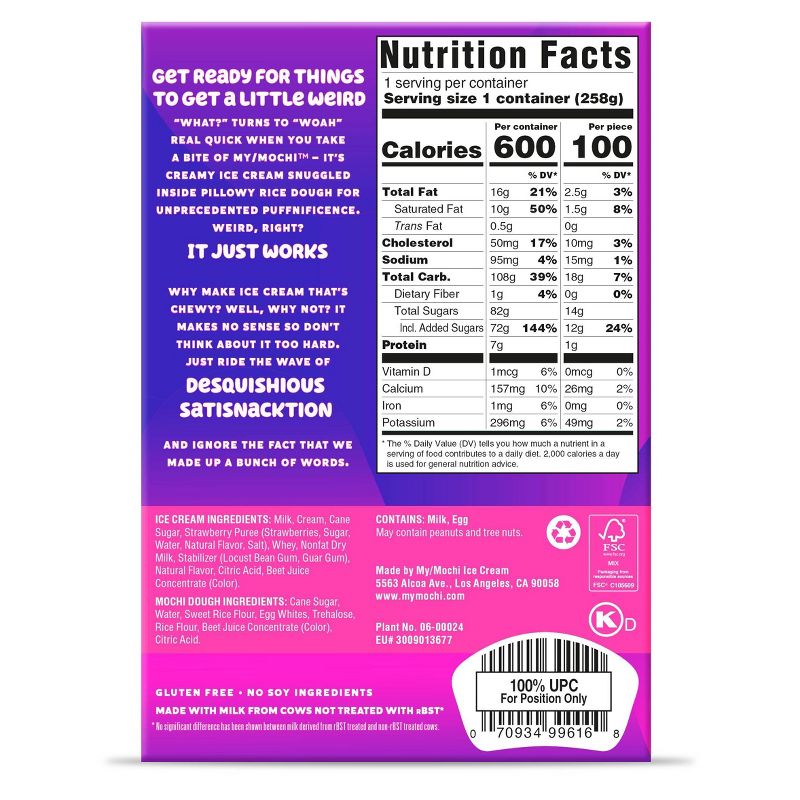 My/Mochi Strawberry Ice Cream - 6pk