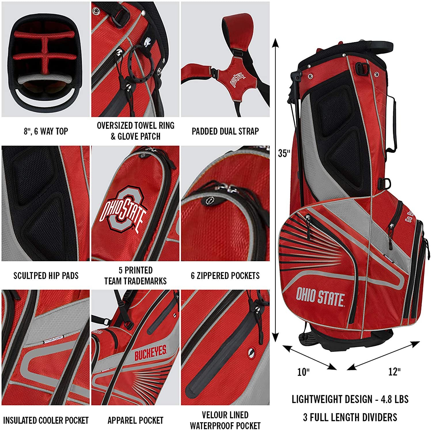 Bridgestone NCAA Golf Cart Bag-Alabama