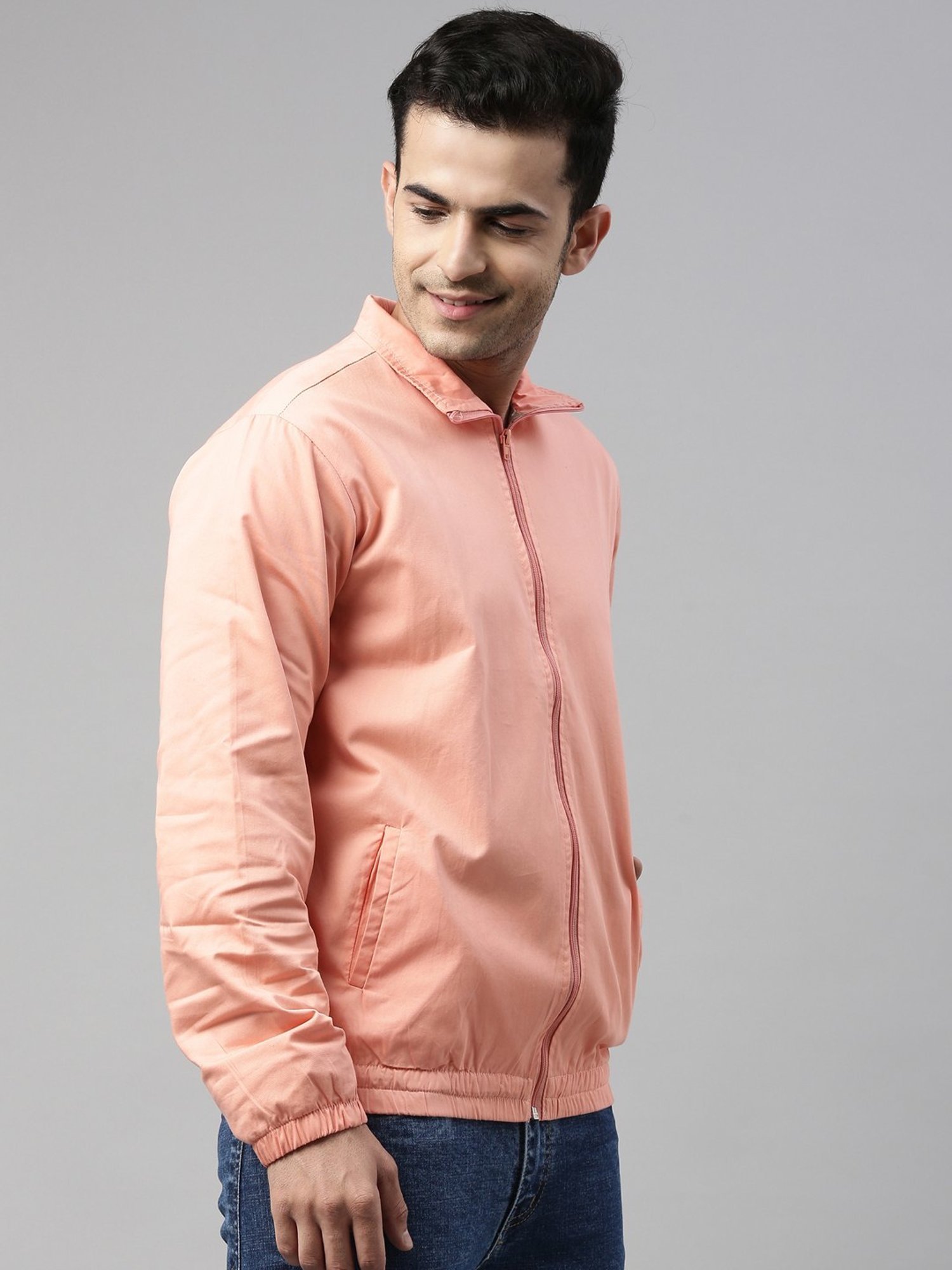 CINOCCI Pink Cotton Slim Fit Jacket