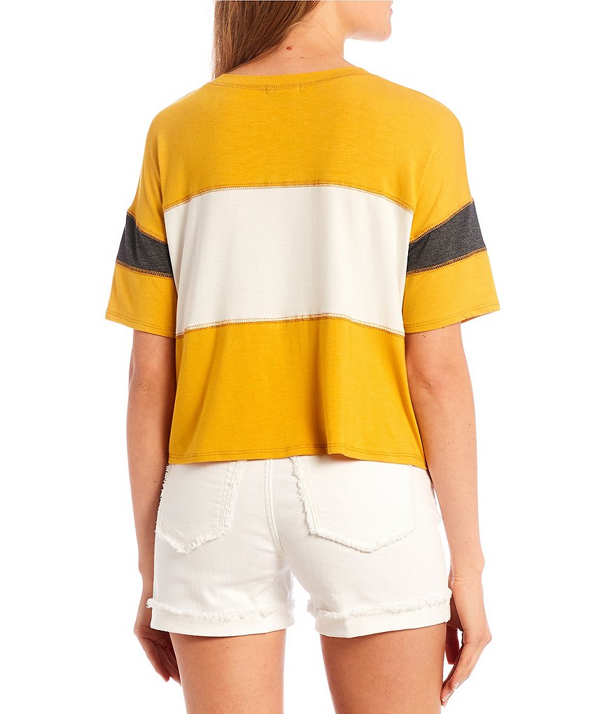 Moa Moa Colorblock Slouchy Short Sleeve Tee