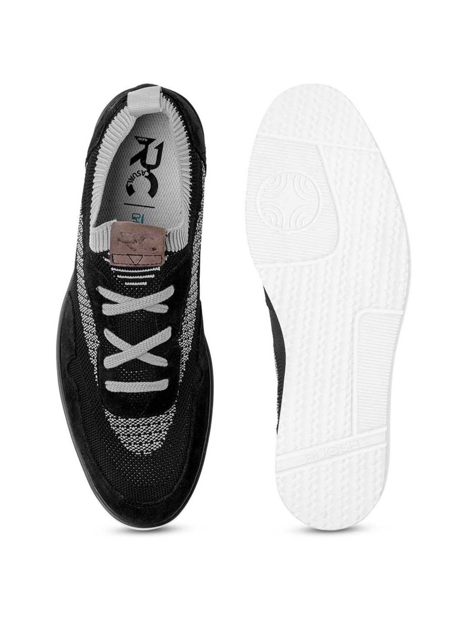 Ruosh Men's Black Casual Sneakers