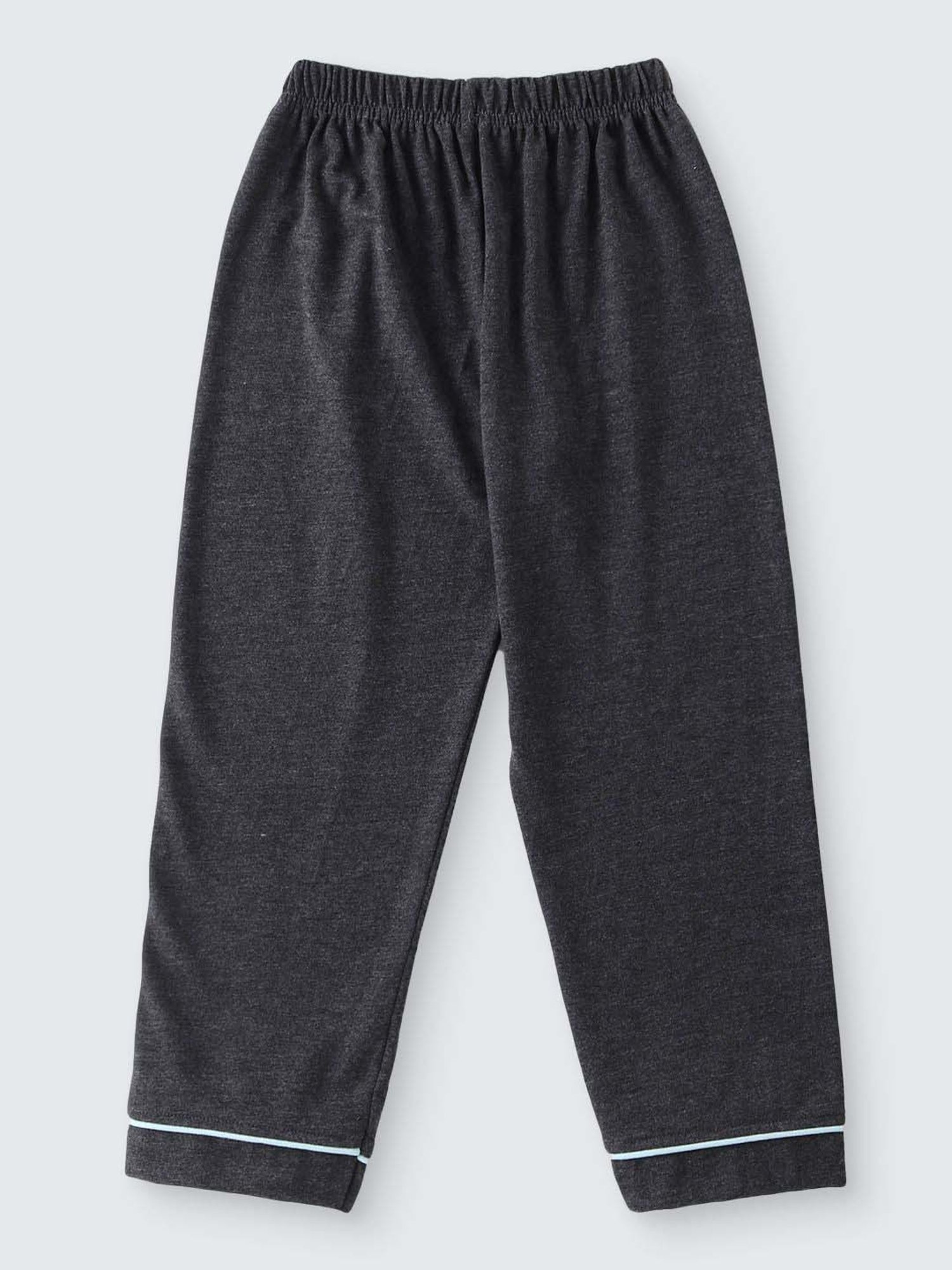 Nite Flite Girls Charcoal Grey Cotton Solid Full Sleeves Top and Pyjama