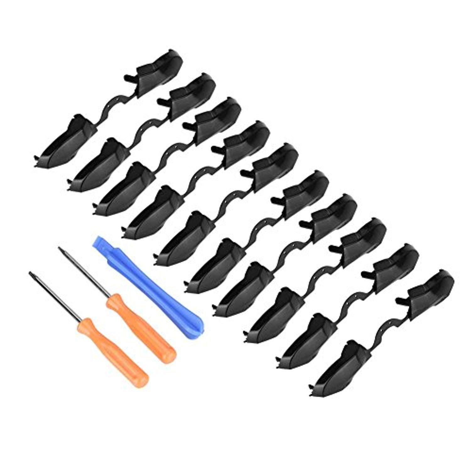 zerone 10pcs solid black lb rb bumpers triggers buttons with screwdrivers replacement for xbox one elite controller gamepad