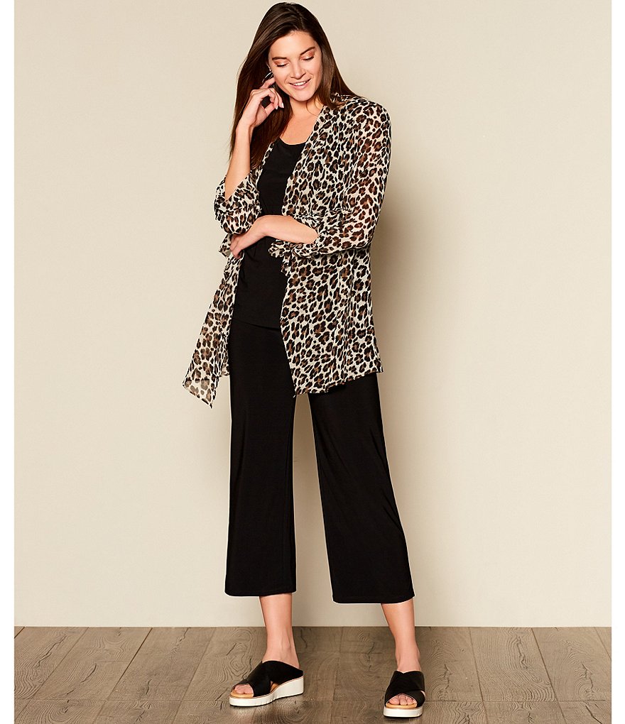 Investments Soft Separates Long Sleeve Lush Leopard Print Open-Front Jacket