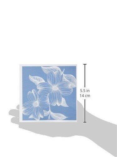 3dRose Set of 12 Greeting Cards, Teal and White Dogwood Flowers (gc_186762_2)
