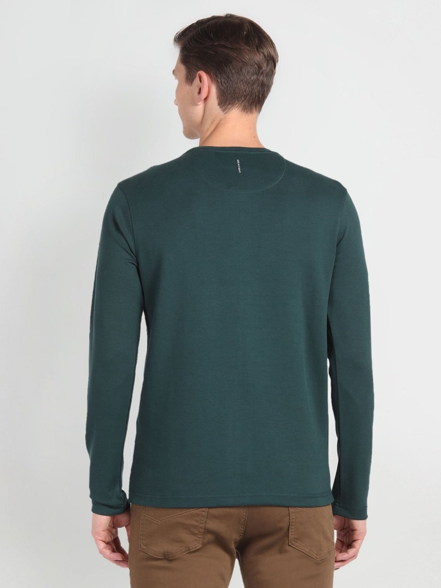 Arrow Newyork Green Cotton Regular Fit Printed T-Shirt