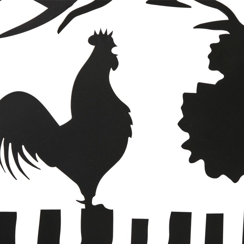 Alpine 31" Silhouette Farm Scenery Welcome Iron Decor Black