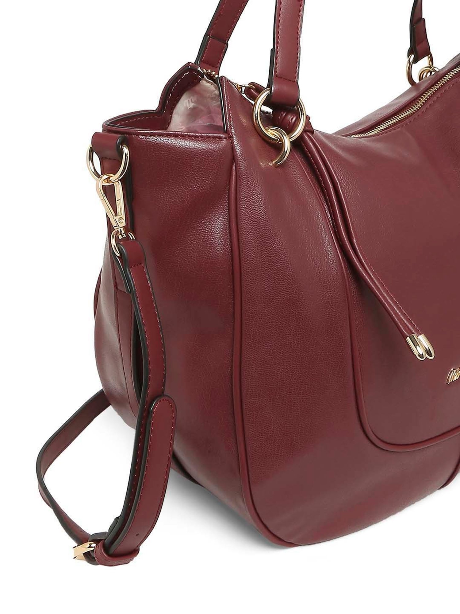 Marina Galanti Maroon Solid Medium Tote Handbag