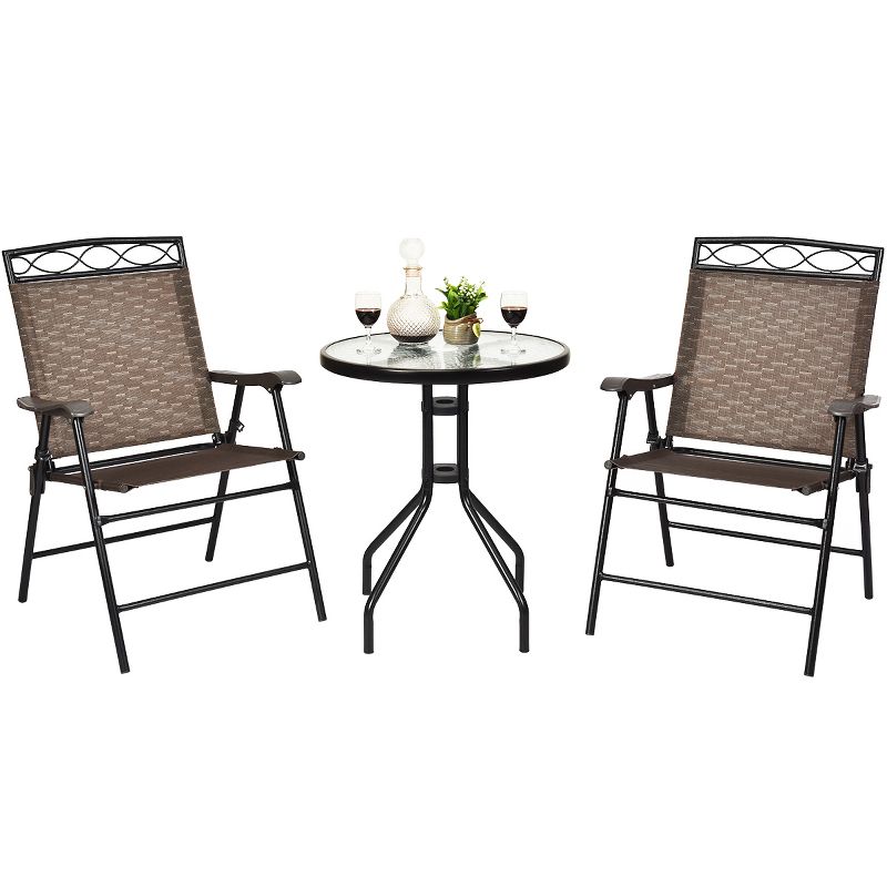 3pc Steel Bistro Set Gray - Nuu Garden