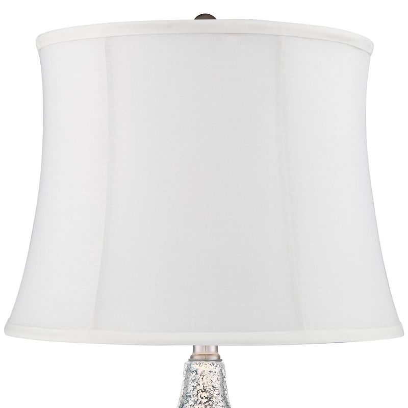 360 Lighting Castine Turquoise Glass Cream Shade USB Table Lamps Set of 2