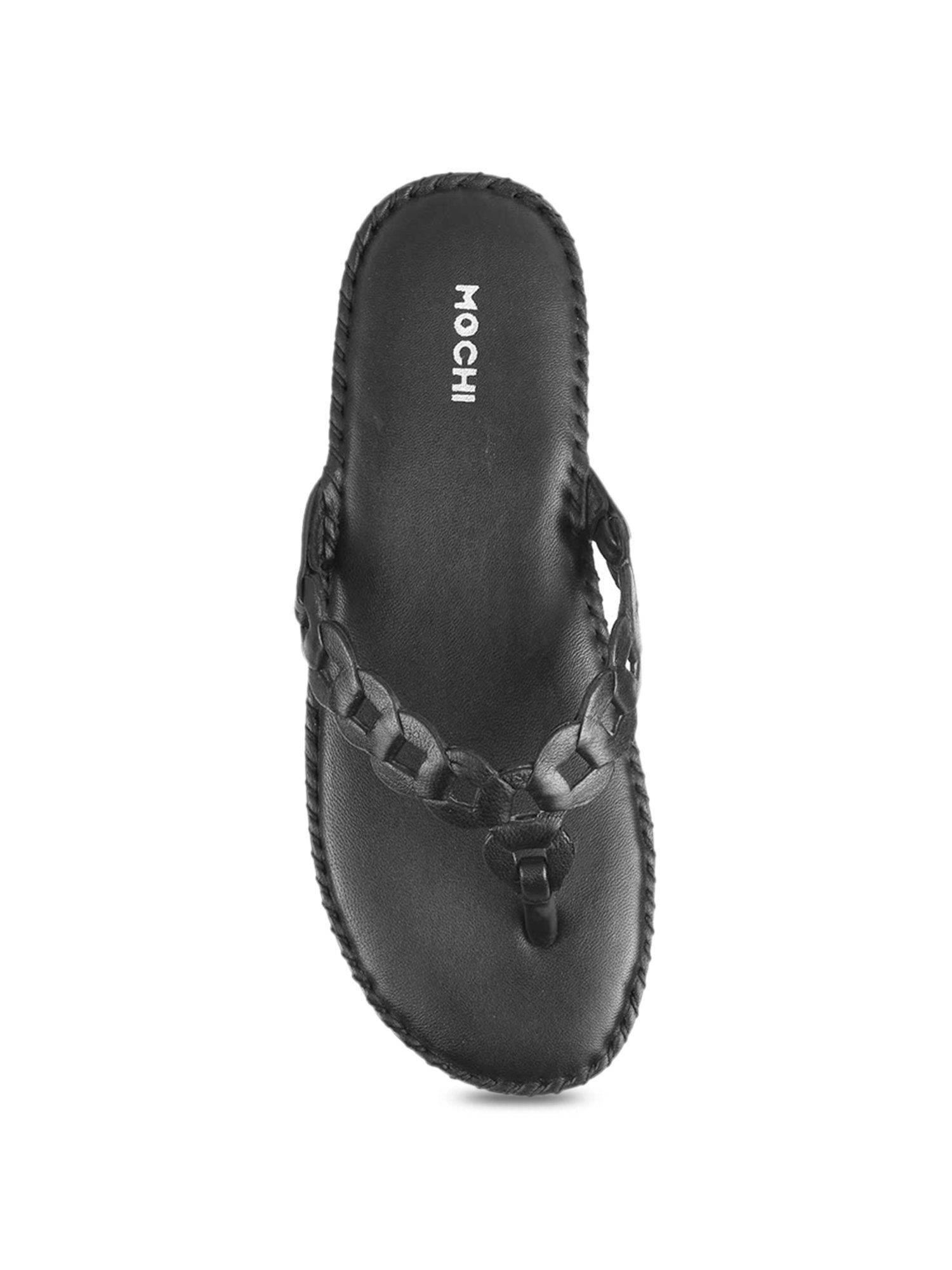 Mochi Women's Black Thong Sandals