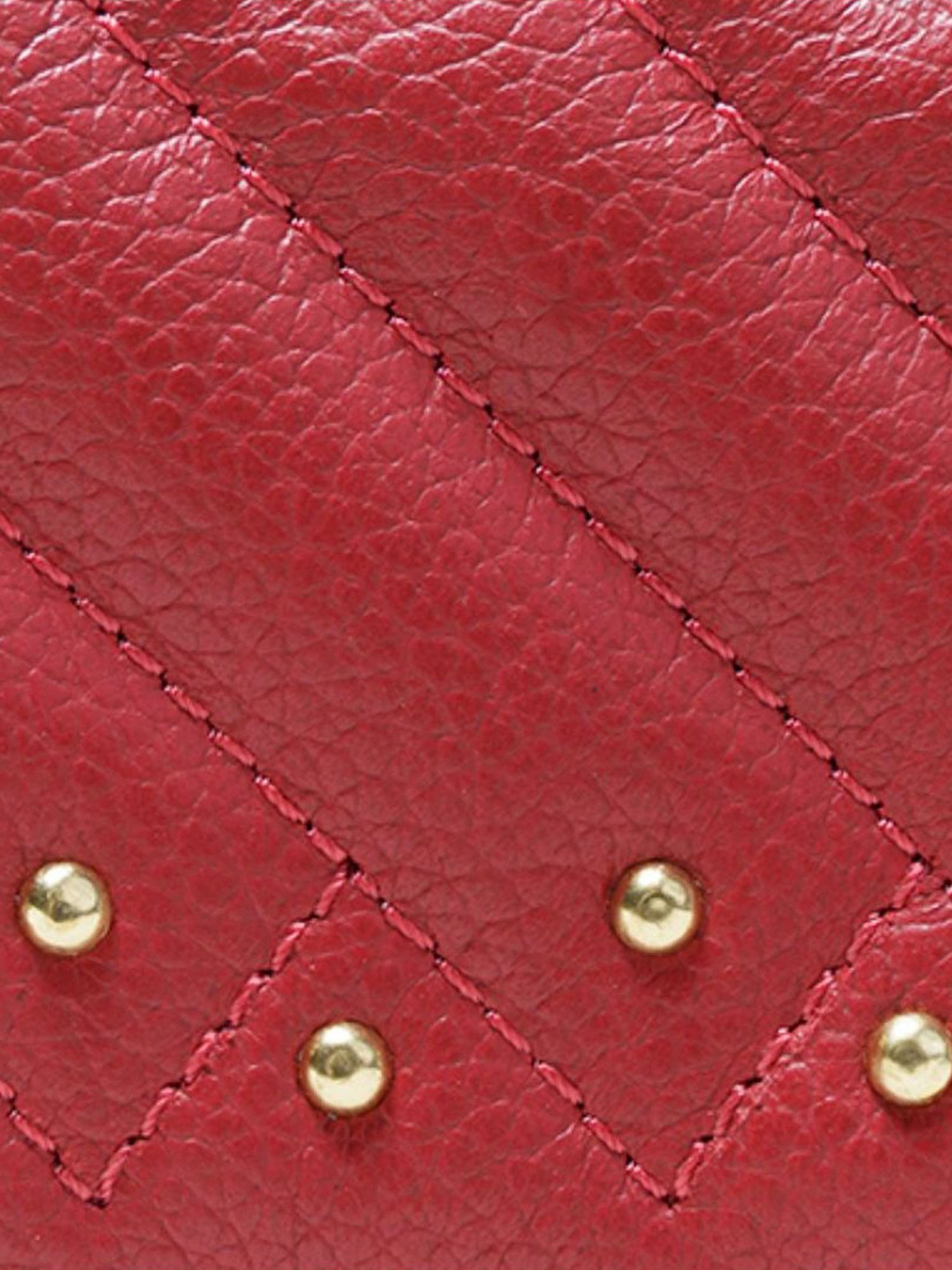 RI2K London Red Leather Quilted Tri-Fold Wallet