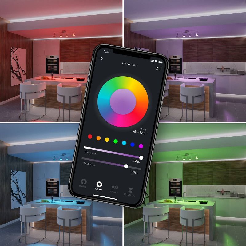 Smart Brushed Nickel 28W 4-Light White LED Wi-Fi Enabled Voice Activated Track Lighting Kit