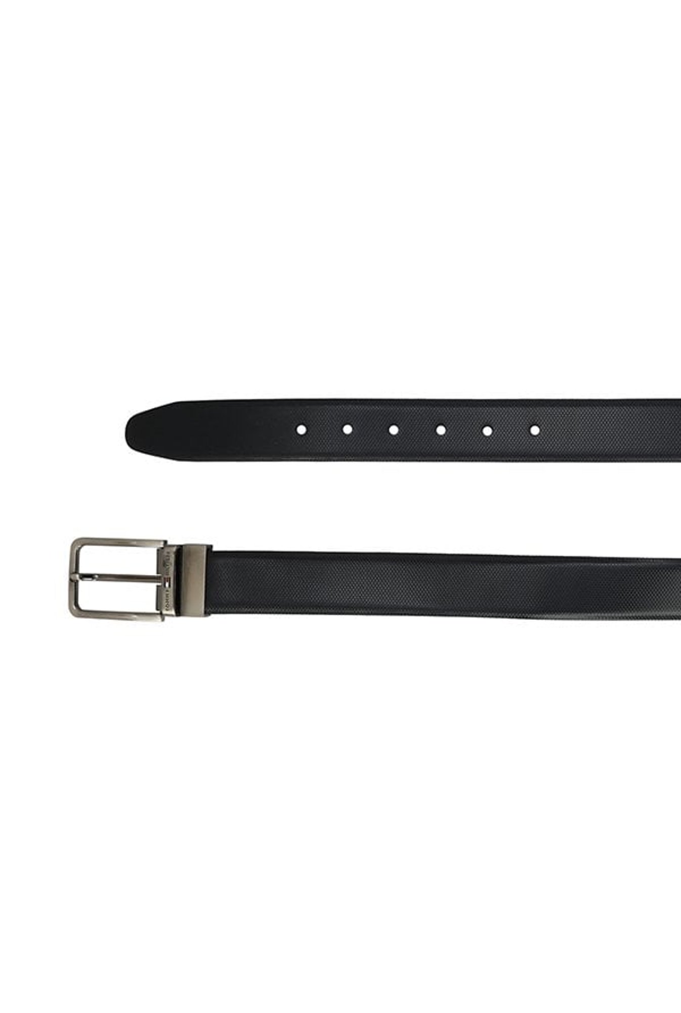BELWABA Black Textured Formal Leather Belt for Men