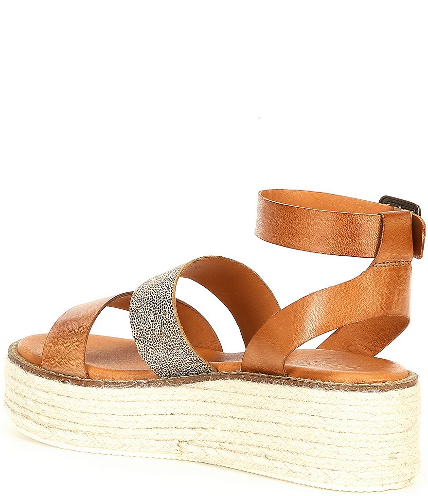 Diba True Day Line Leather Ankle Strap Espadrille Wedges