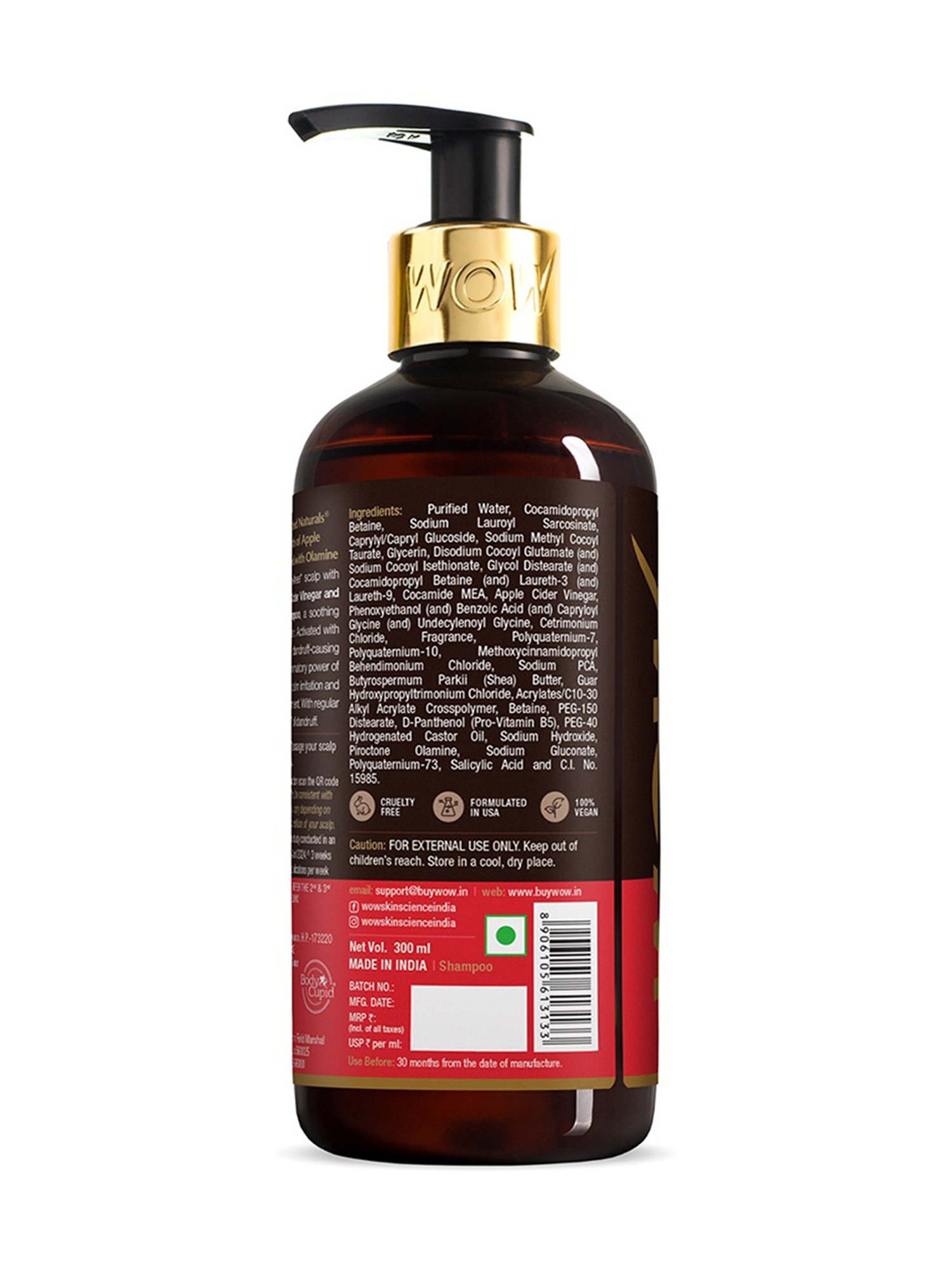 Wow Skin Science Apple Cider Vinegar Shampoo - 300 ml