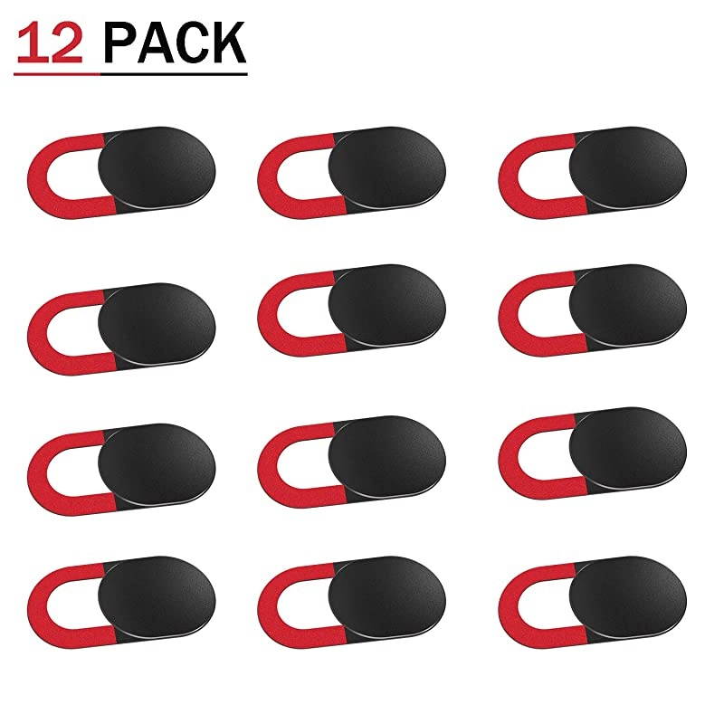 Cover12Pack Ultra Thin Design Cover Slide for Laptop PC MacBook Pro iPhone iMac iPad Smartphone Protect Your Privacy and Security Digital Sliding Covers Black