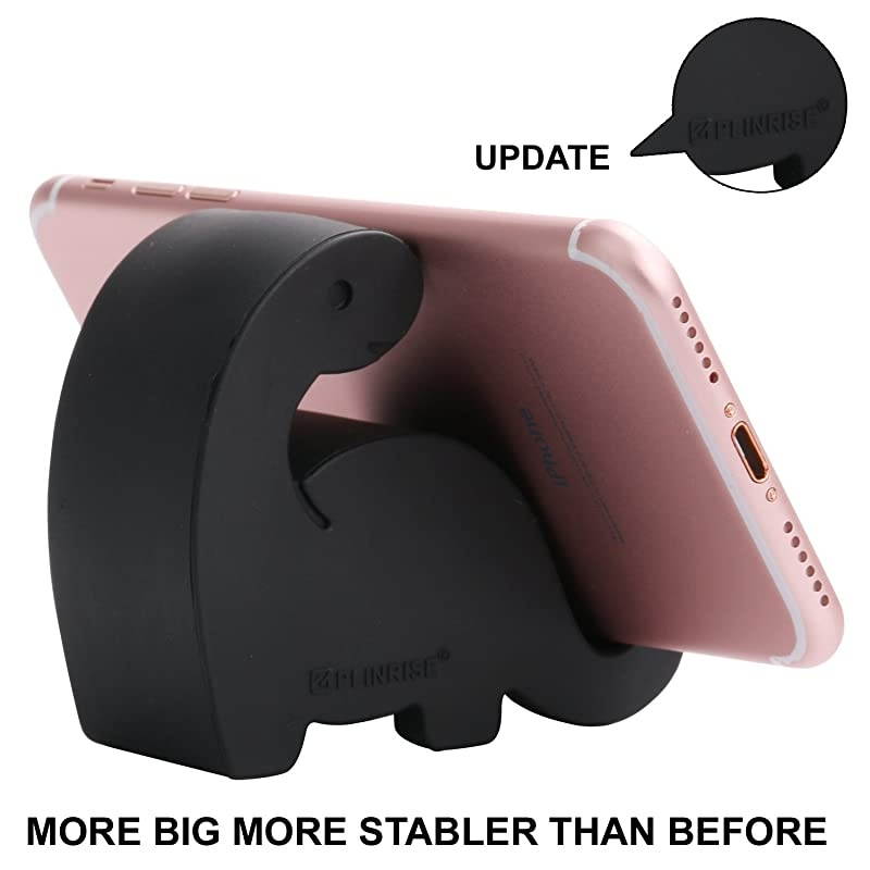 Animal Desk Phone Stand, Update Dinosaur Silicone Office Phone Holder, Creative Phone Tablet Stand Mounts, Size:1.3" X 3.1" X 2.8"(Black)