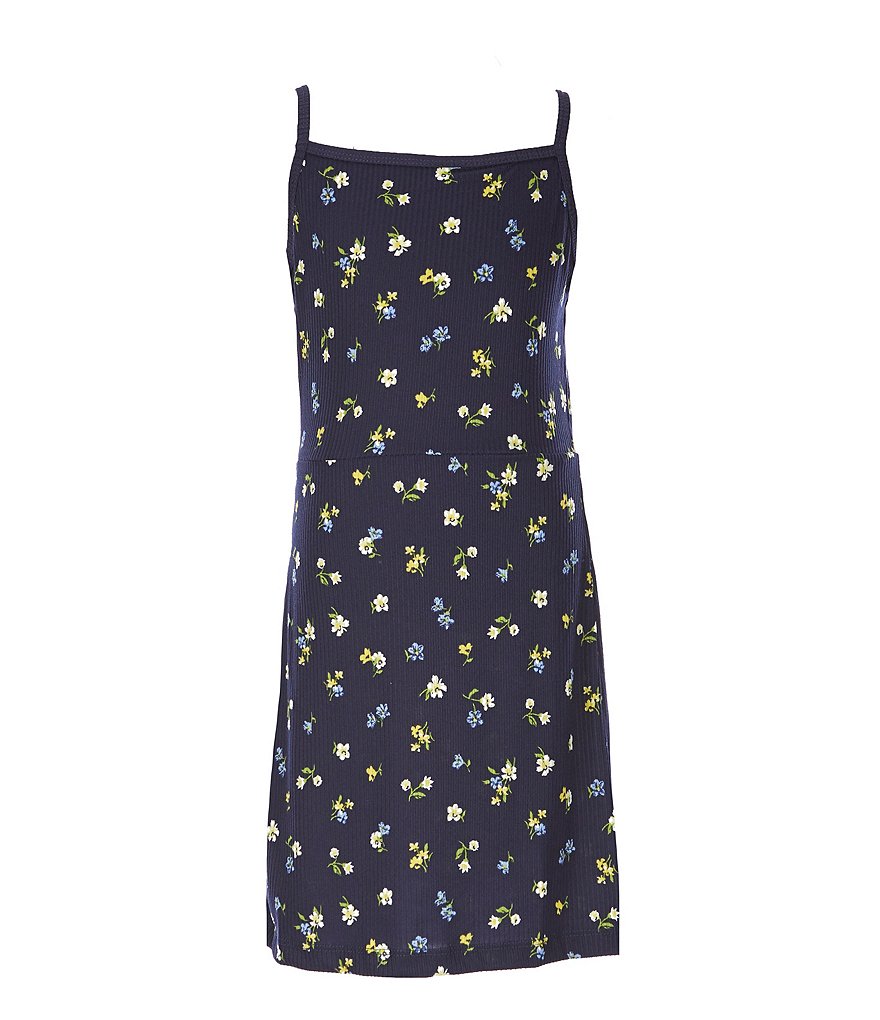 Ally B Big Girls 7-16 Solid Short-Sleeve Cardigan & Sleeveless Floral-Printed A-Line Dress Set