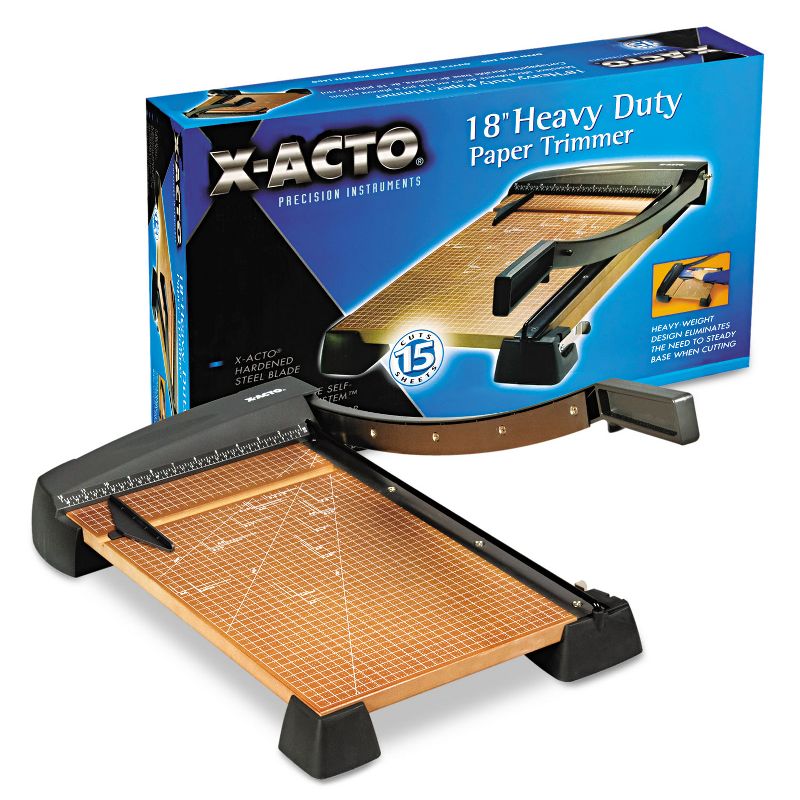X-Acto Heavy-Duty Wood Base Guillotine Trimmer 15 Sheets 12" x 18" 26358