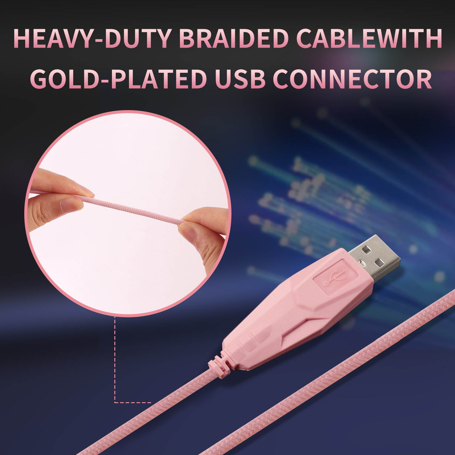 LUNA Cat Party Gaming Mouse USB Wired Lovely Mouse for Windows Macos Android 2400DPI