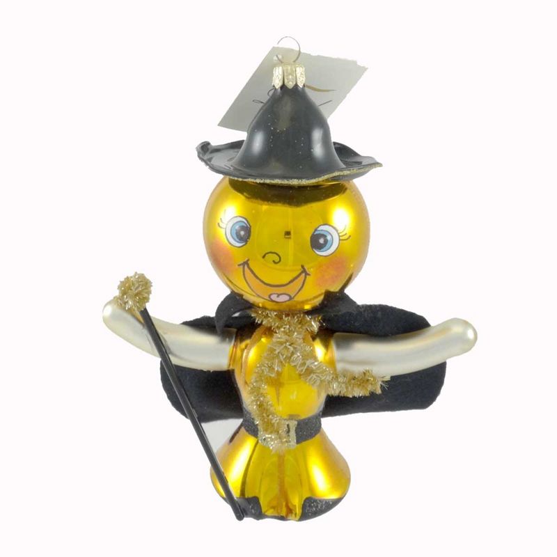 Laved Italian Ornaments Pumpkin Man Happy Halloween Cape Staff  -  Tree Ornaments