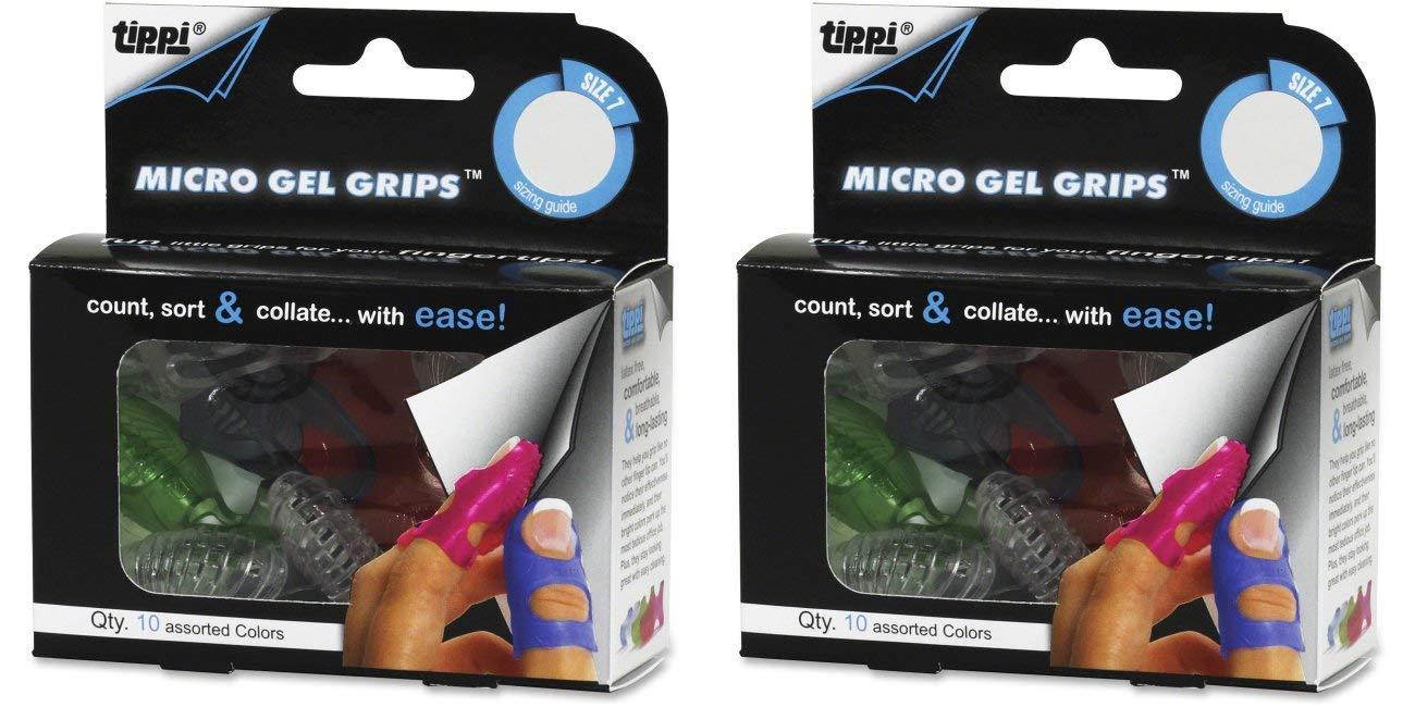 Lee Tippi Micro Gel Fingertip Grips Size 7 Medium (S61070), Sold as 2 Pack, 20 Count Total