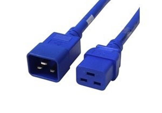 Nexhi Power Ext. Cord, pc/mon., 4' L, Blue