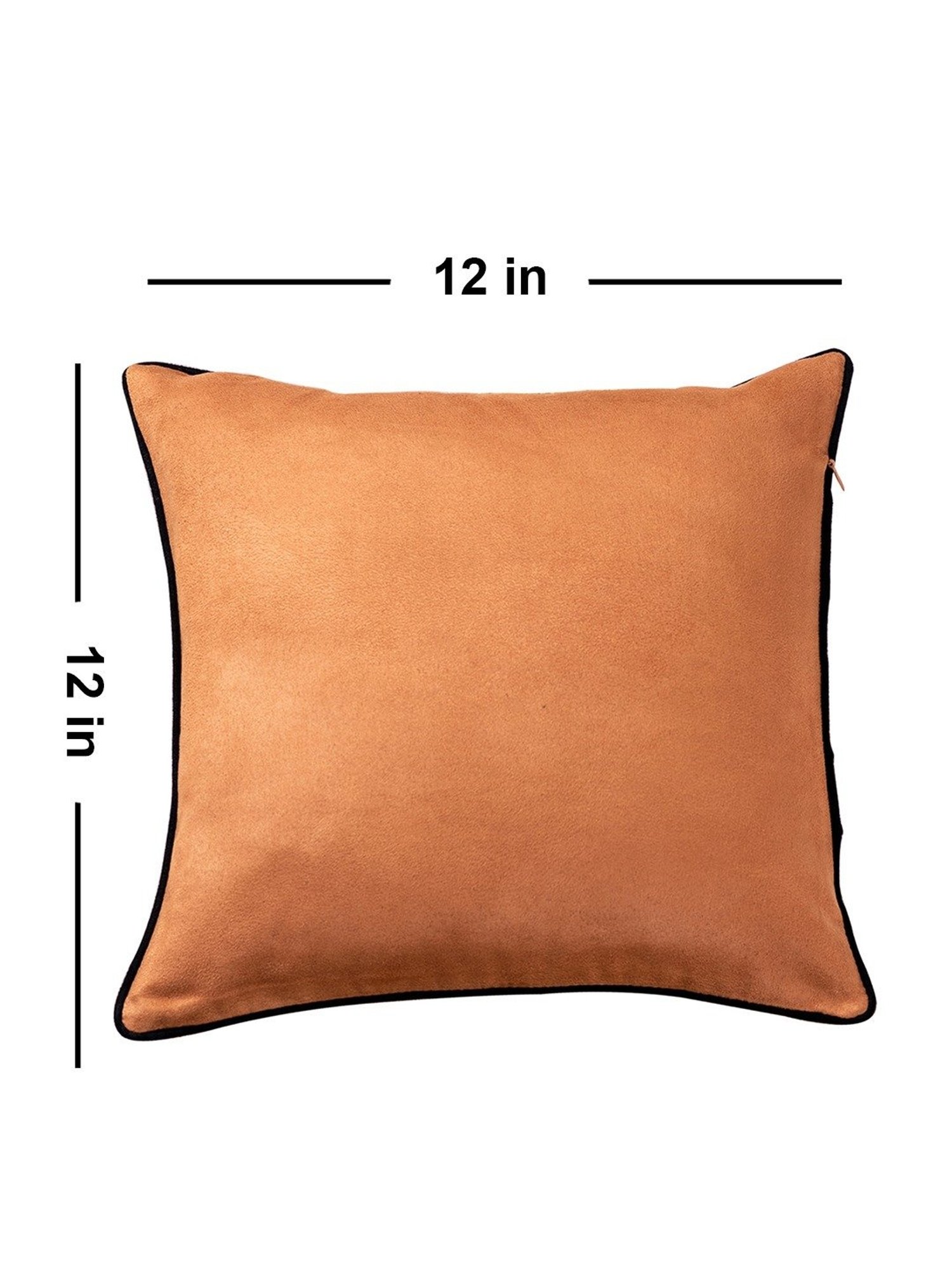 Nestroots Solid Orange Silk Cushion Cover
