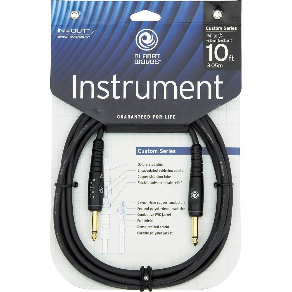 D'Addario Planet Waves Gold-Plated 1/4" Straight Instrument Cable 30 ft.