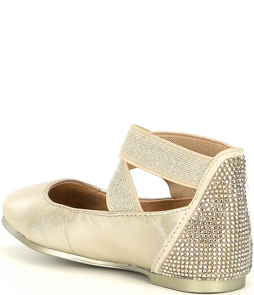 Copper Key Girls' Loviee Jewel Embellished Leather Ballet Flats (Toddler)