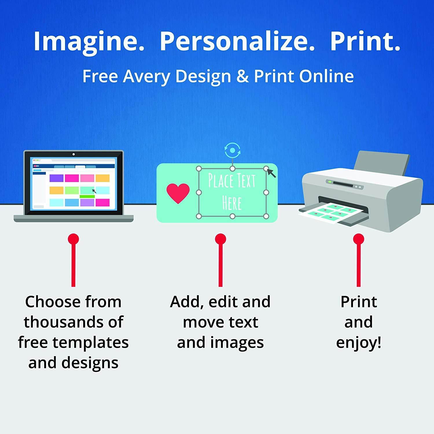 Avery Durable White Round Labels, 2-1/2" Diameter, Pack of 72 (22856)