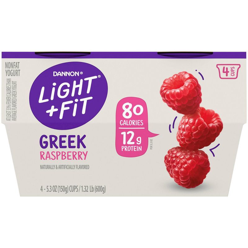 Dannon Light and Fit Raspberry Flavored Greek Yogurt - 4ct/5.3oz