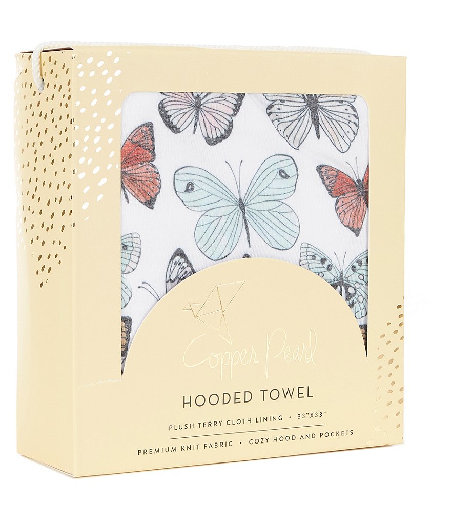 Copper Pearl Baby Girls Butterfly Hooded Towel