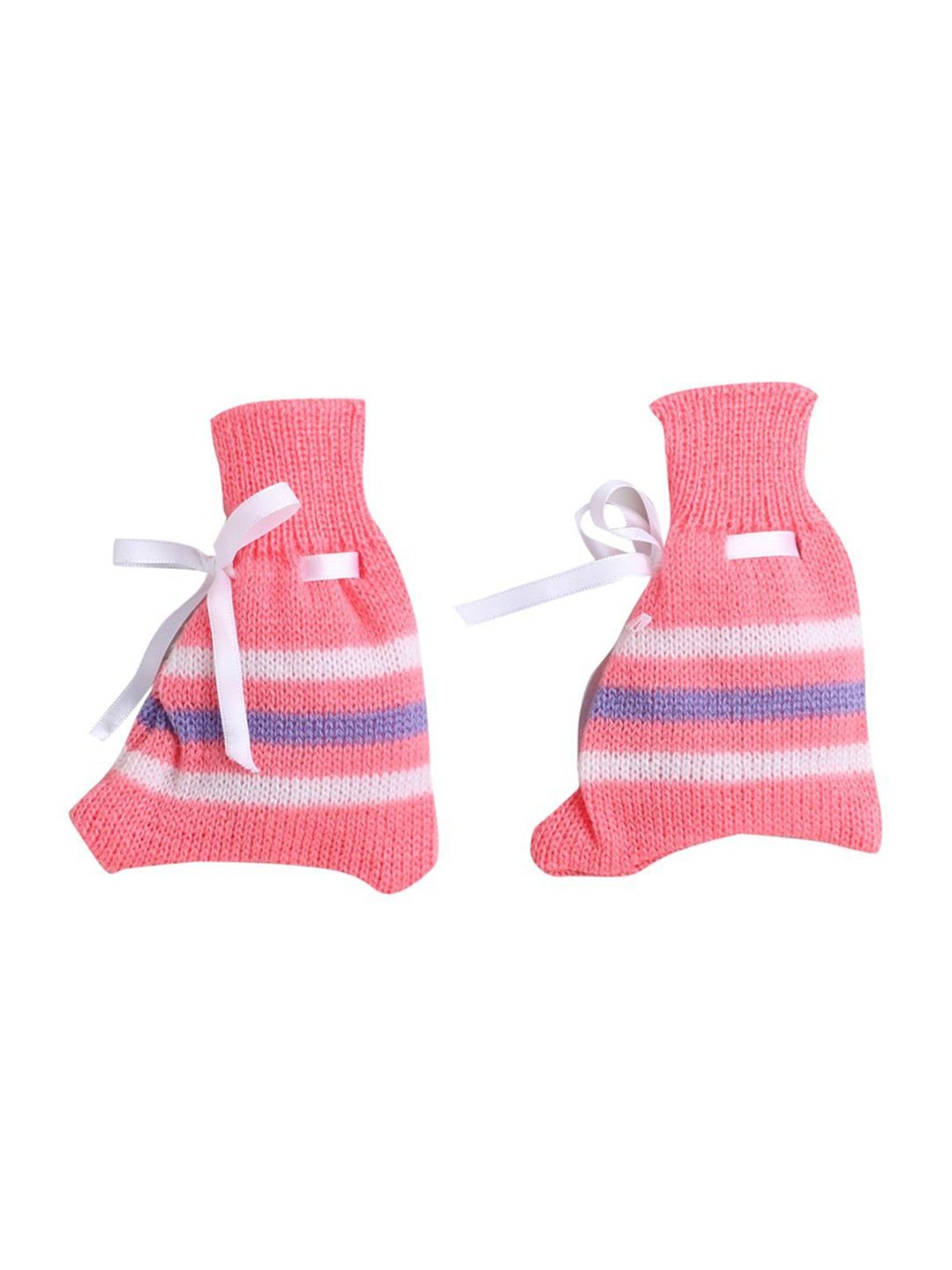 Little Angels Kids Pink & White Printed Full Sleeves Sweater Set