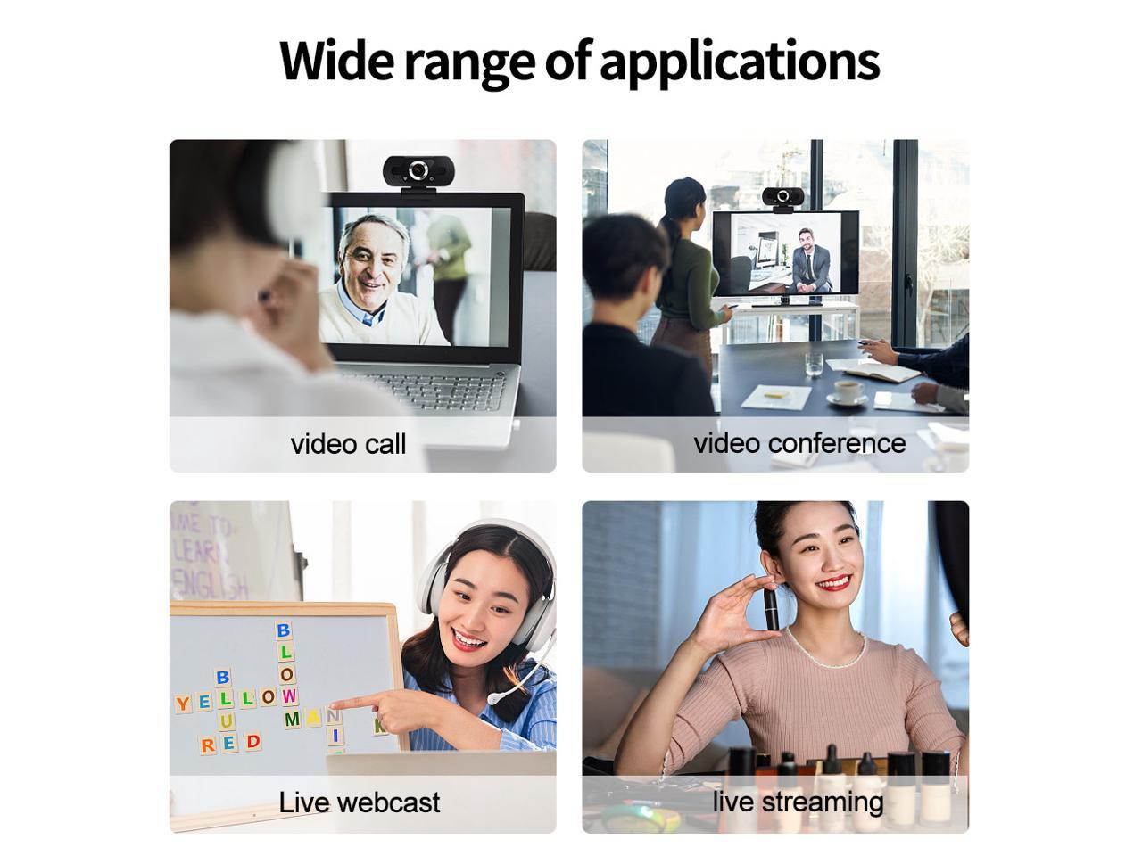 Webcam Camera, 1080P Full HD Webcam,Computer Laptop Camera for Conference and Video Call, Pro Stream Webcam with Plug and Play Video Calling