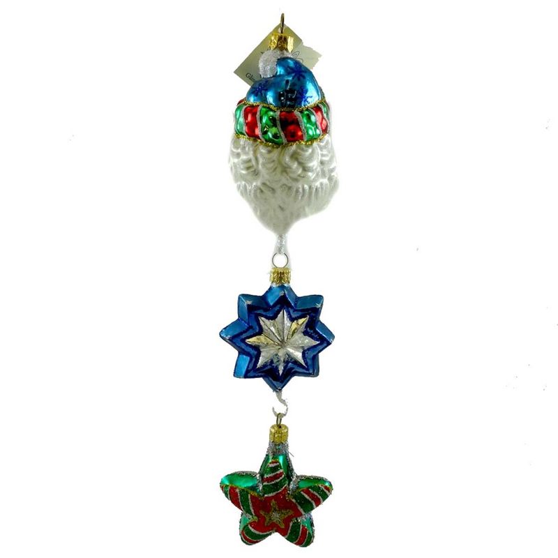 Larry Fraga Santa Star Snowflake Ornament St/3 Christmas  -  Tree Ornaments