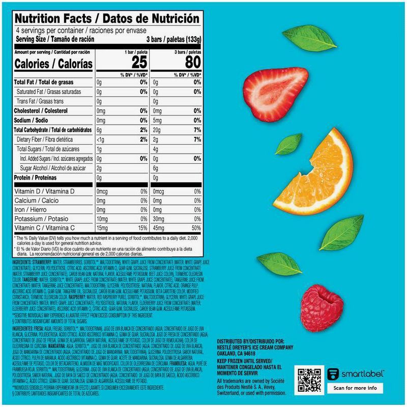 Outshine Strawberry, Raspberry, Tangerine Frozen Fruit Bar - 12ct