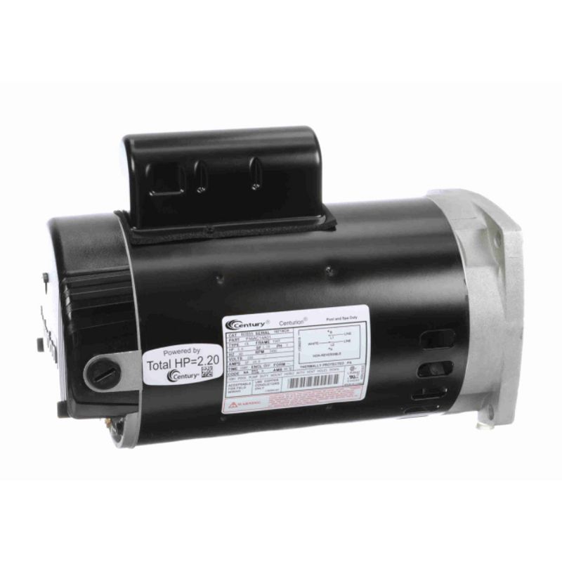 Regal Beloit B2855 Century 2-HP 230V 3450 RPM Stainless Steel Continuous Single Phase Pool Pump Motor w/ Square Flange for Inground/Above Ground Pools