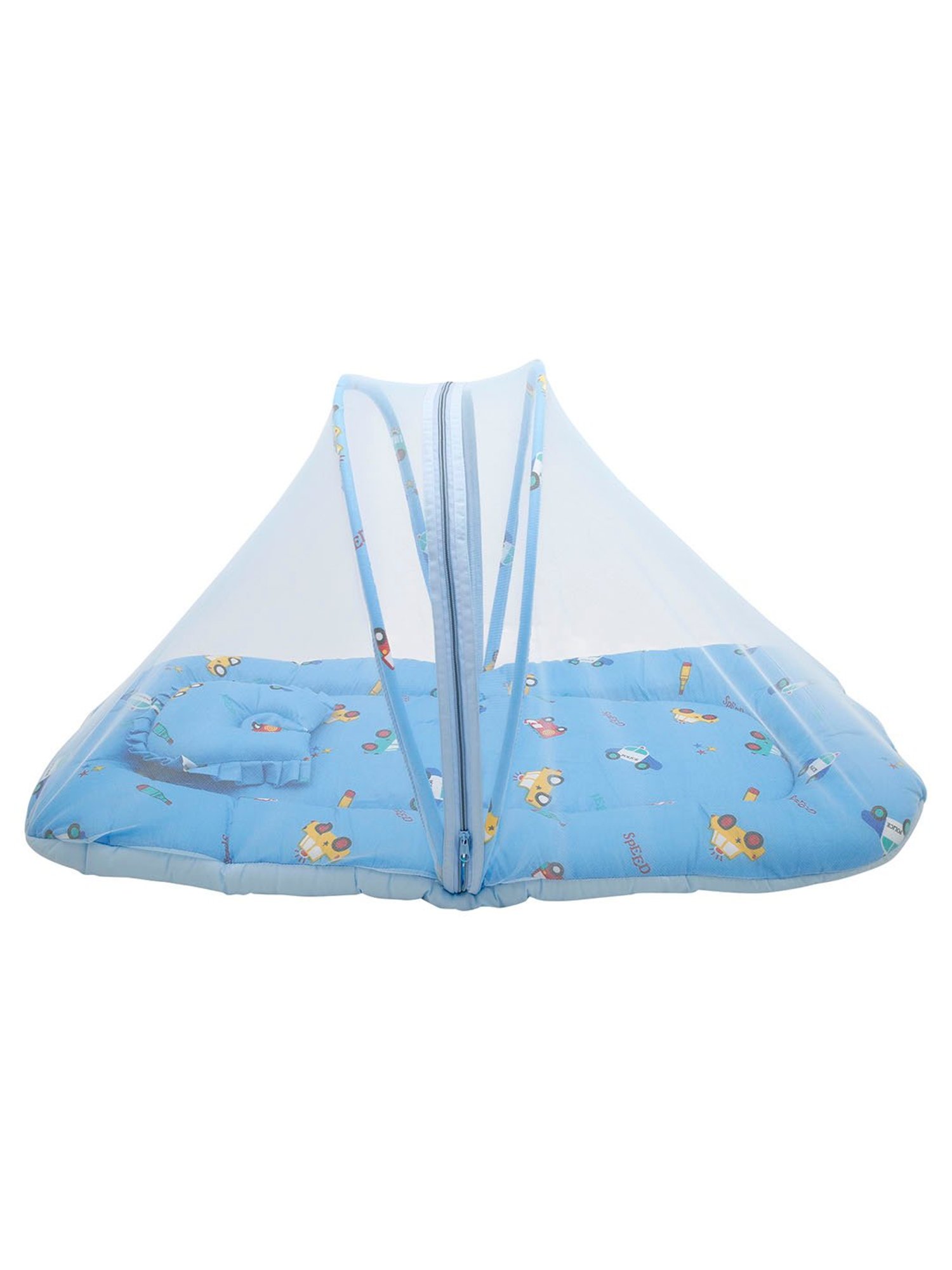Baby Moo Tent Mattress Set with Neck Pillow Catch Me If You Can Blue