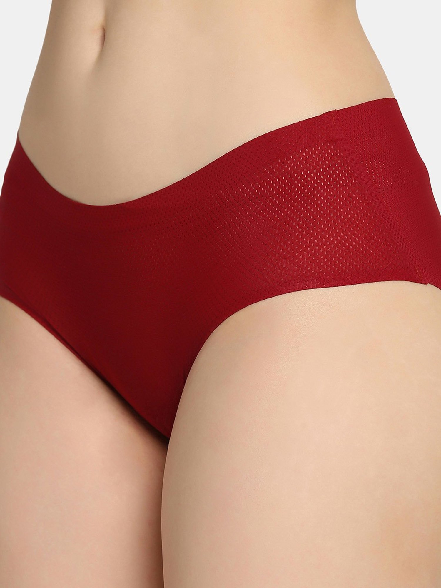 Da Intimo Maroon Self Design Hipster Panty