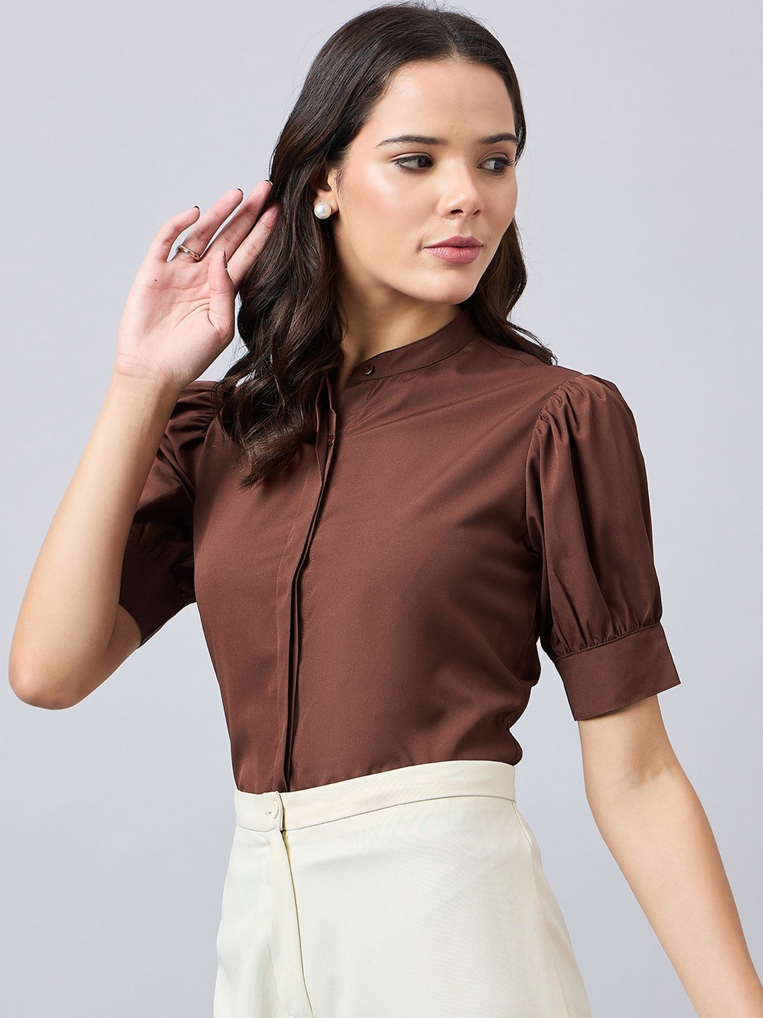 Style Quotient Brown Regular Fit Formal Shirt