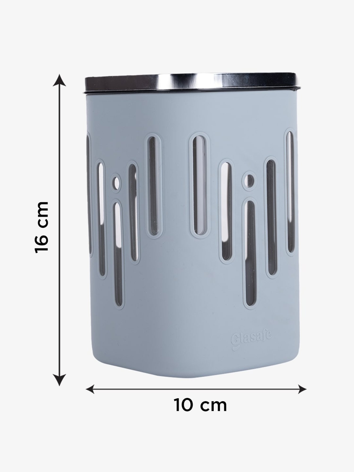 Glasafe 'O' Grip Slate Grey Borosilicate Containers - Set of 2 (1200ml)