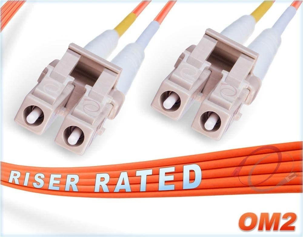 FiberCablesDirect - 0.5M OM2 LC LC Fiber Patch Cable | 1Gb Duplex 50/125 LC to LC Multimode Jumper 0.5 Meter (1.64ft) | Length Options: 0.5M - 300M | 1gb 10gb mmf lcupc sfp 1gbase dplx PVC ofnr lc-lc