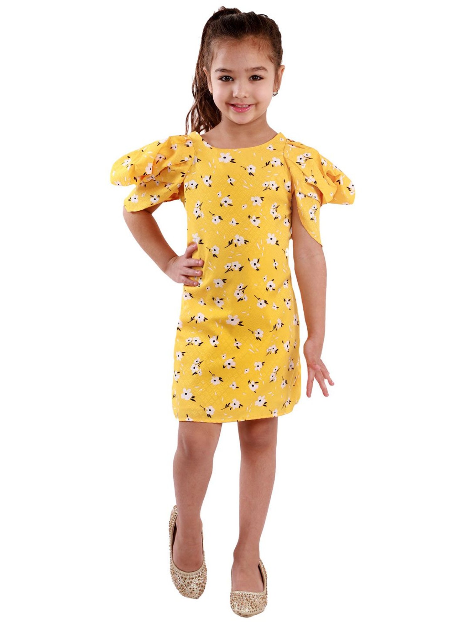 KidsDew Kids Yellow Floral Print Dress