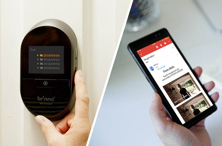 Brinno Duo Front Door Smart Peephole Camera SHC1000W - Smart Home Security System with Mobile and live view remotely