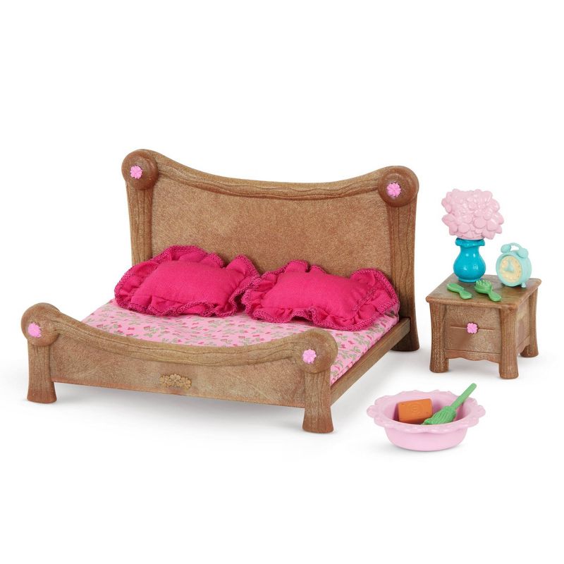 Li'l Woodzeez Miniature Furniture Playset 26pc - Master Bedroom & Dining Set